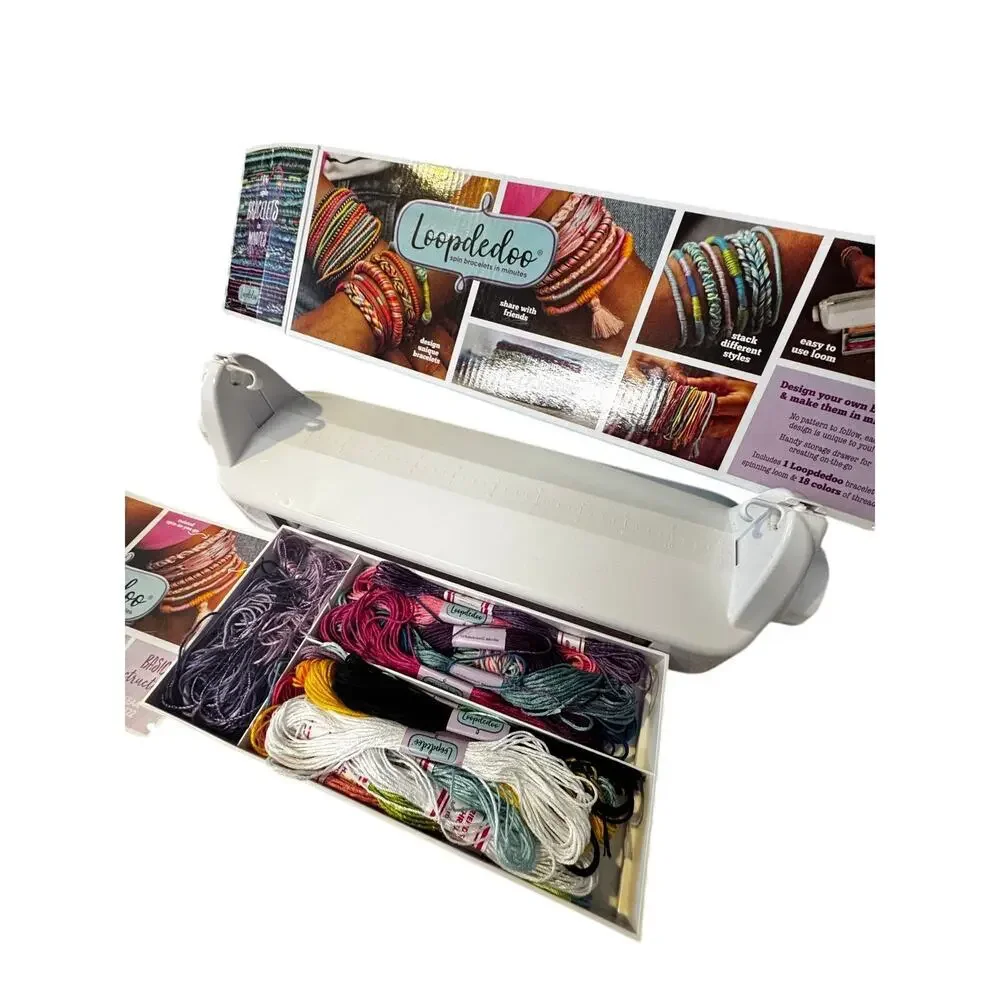 USED ONCE LOOPDEDOO SPINNING LOOM BRACELET MAKER KIT
